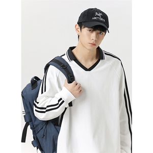 2025美式复古撞色拼接纹提花翻领冰丝速干球服TC3212-P35图片
