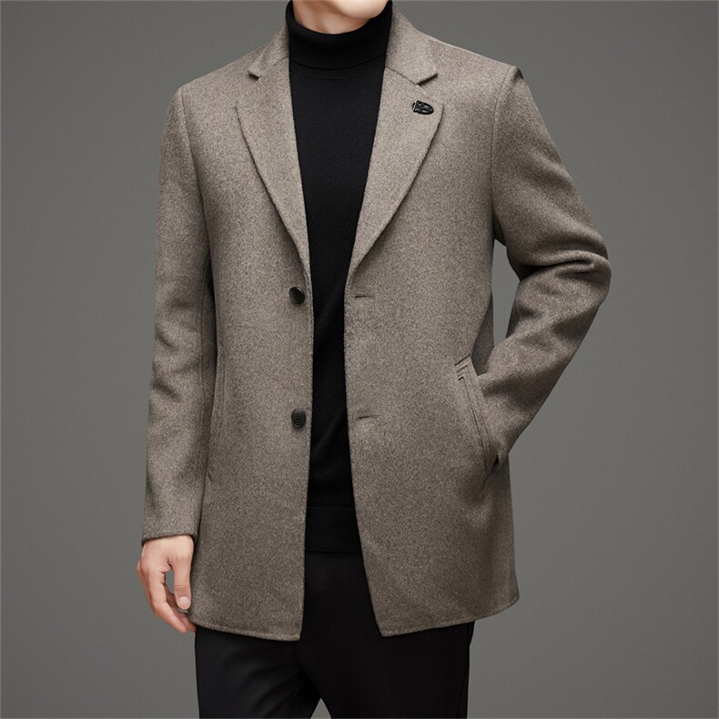 【罗蒙专版】主推大货高端男装手工绵羊毛双面呢西服风衣大衣，男装西服，钱塘723
