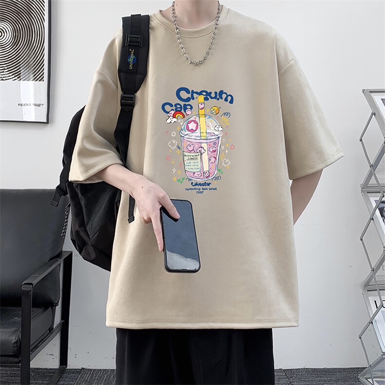 麂皮绒短袖t恤男大码半袖男大皂风JD82332-P25,男装T恤,电商A040