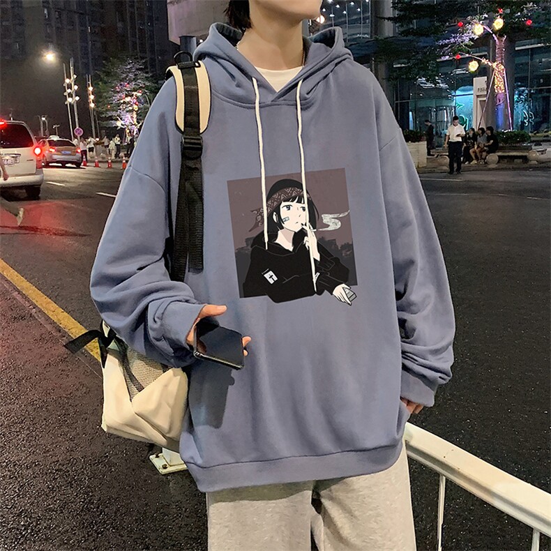 WY2122-P35 加绒款-P40 纯棉连帽卫衣男大码运动帽衫宽松薄外套男图片