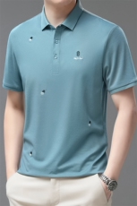 短袖T恤男士2024新款夏季绣花薄款纯色休闲商务男装QP1650-P50，男装Polo衫，星座1105-3