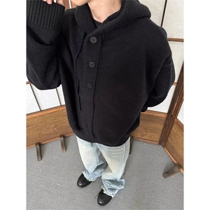抖音得物 保暖立领拉链针织外套秋冬宽松慵懒风纯色毛衣上衣AM047图片