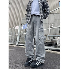 牛仔裤男韩版潮流高街帅气百搭大口袋2026春季ins长裤RK2488-P56，男装牛仔裤，星座412-2