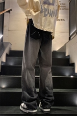 8XL-M美式渐变色特大码牛仔裤男加肥加大码重工艺K909P50控价68，男装牛仔裤，电商D206-1
