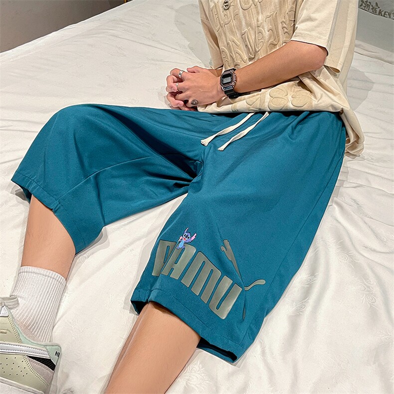 QK72227-P25冰丝七分裤男大码速干短裤男五分裤港风,男装休闲裤,电商A040