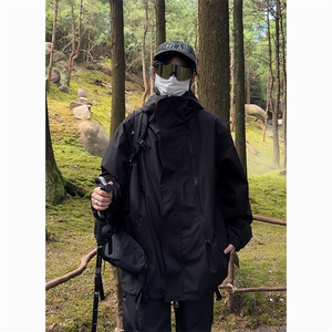 港风日系复古户外潮流连帽冲锋衣夹克男潮 XZ213-JK6601-P65控88图片
