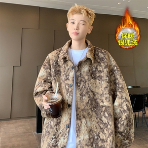 薄款改加绒时尚保暖呢料抓毛绒感夹克男J2648J加绒-特P60图片