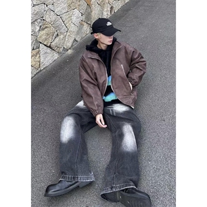 网图 美拉德拉链大口袋美式复古做旧PU皮夹克X1213-DY2315-特P80图片