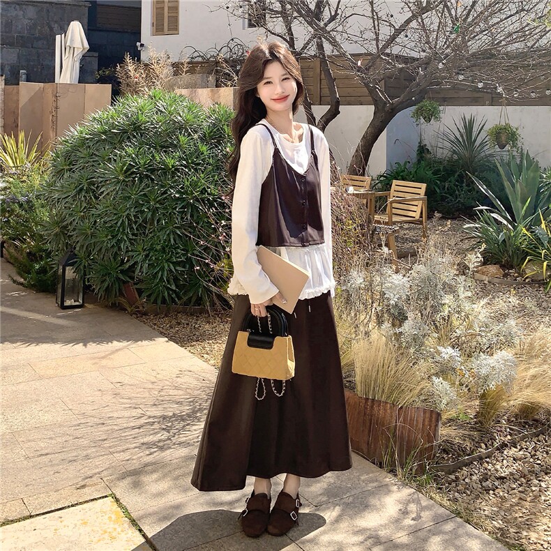 新款皮衣吊带打底半身裙三件套女春季2C282-212P225K368,女装套装/套裙,2C282