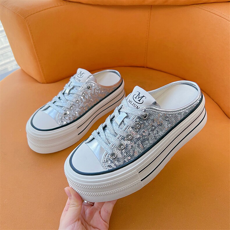 真皮包头拖鞋女2024夏季新款平底半拖女休闲时尚凉拖外穿增高女鞋，女鞋拖鞋，电商A223