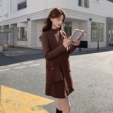 韩系高级感呢料马甲+针织打底套装女2026春装新款两件套裙，女装套装/套裙，魅影