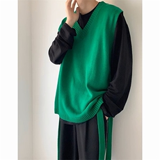 韩系织带马甲情侣无袖坎肩毛衣背心潮T612-P55，男装背心/马甲，星座1501