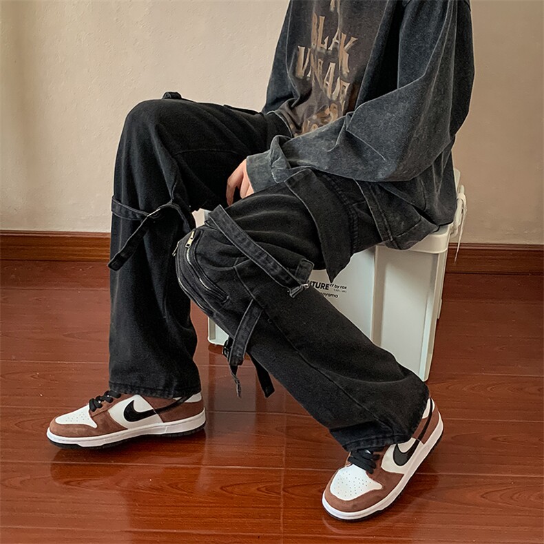 工装牛仔裤男款oversize高街vibe美式潮牌宽松裤子N0104-P50图片