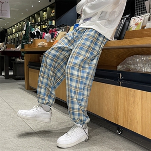 青春流行格子男休闲秋季宽松运动裤九分裤潮时尚潮牌  K1483-P35图片