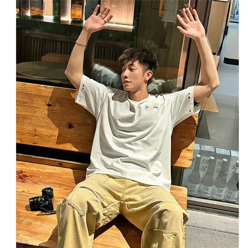 万针刺绣短袖T恤衫宽松百搭短袖D328-QBS03-P35,男装T恤,电商D328