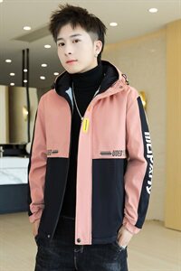 冬季门彩色棉服男模特加厚夹克风衣保暖外套工装棉衣粉868加绒图片