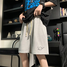 HD74238-P22华夫格短裤男大码宽松五分裤男直筒中裤，男装休闲裤，电商A040
