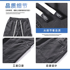 纯棉休闲裤男夏季新款宽松直筒工装运动裤阔腿工装裤子Z2345-P50，男装休闲裤，星座509