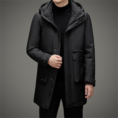 中长款连帽白鸭绒羽绒服男冬季2023年新款加厚保暖中年男装外套，男装羽绒服，电商B212（原钱塘6029）