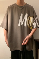 短袖男港风暖光夏季休闲百搭字母圆领T恤男上衣TC3133-P25控45，男装T恤，星座717