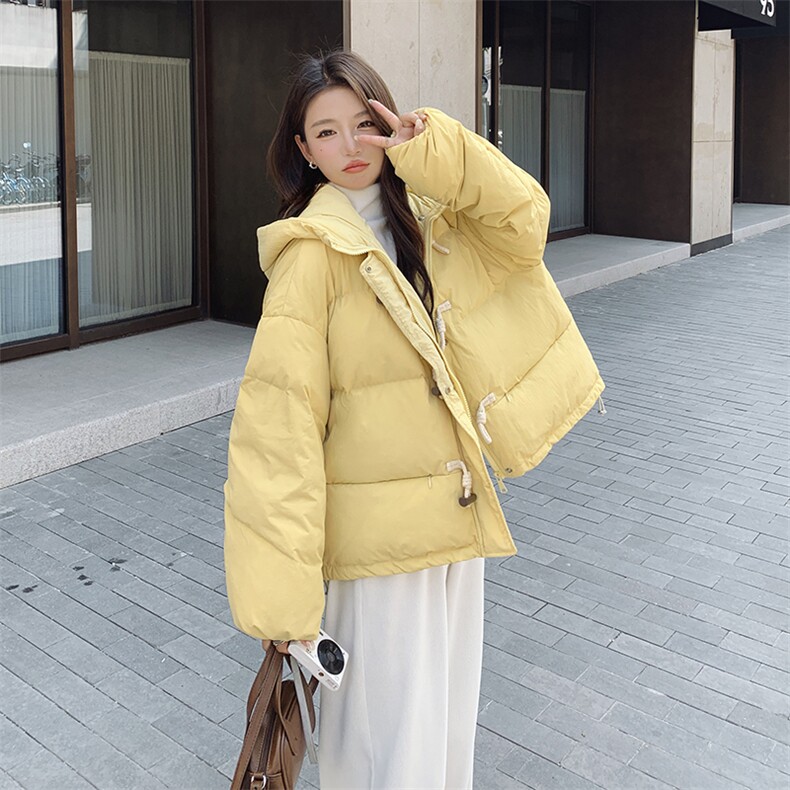 奶甜系连帽羽绒棉服女2024冬季新款韩系减龄小个子加厚短款面包服,女装棉衣/棉服,2C037
