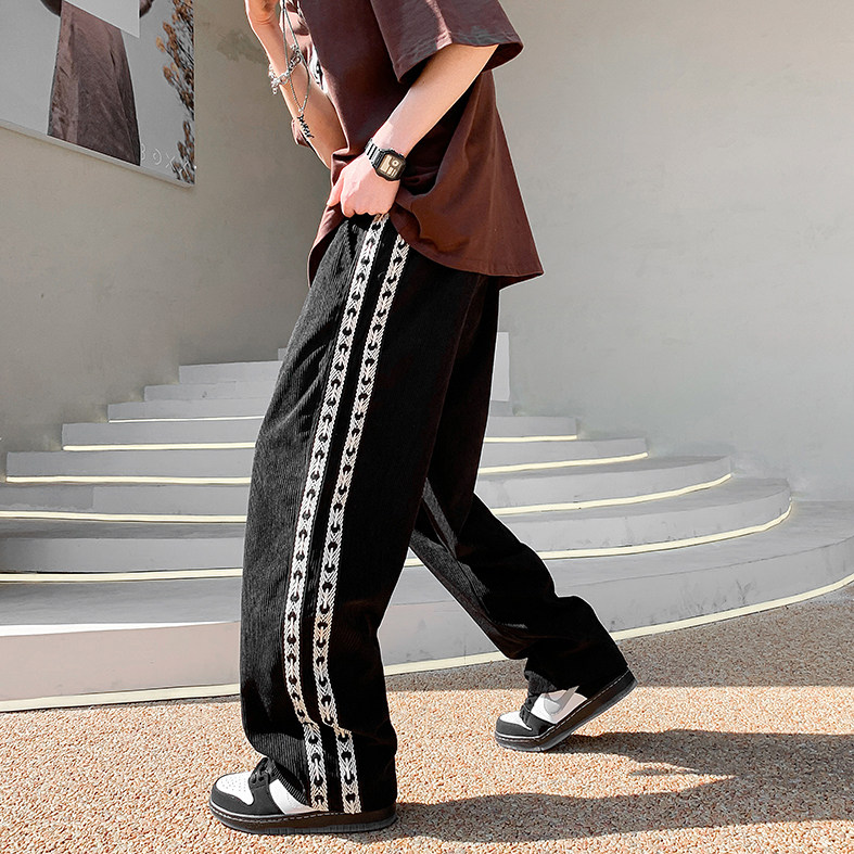 休闲裤男夏季2023新款运动裤宽松直筒阔腿长裤K0670-P38,男装休闲裤,星座308B-1