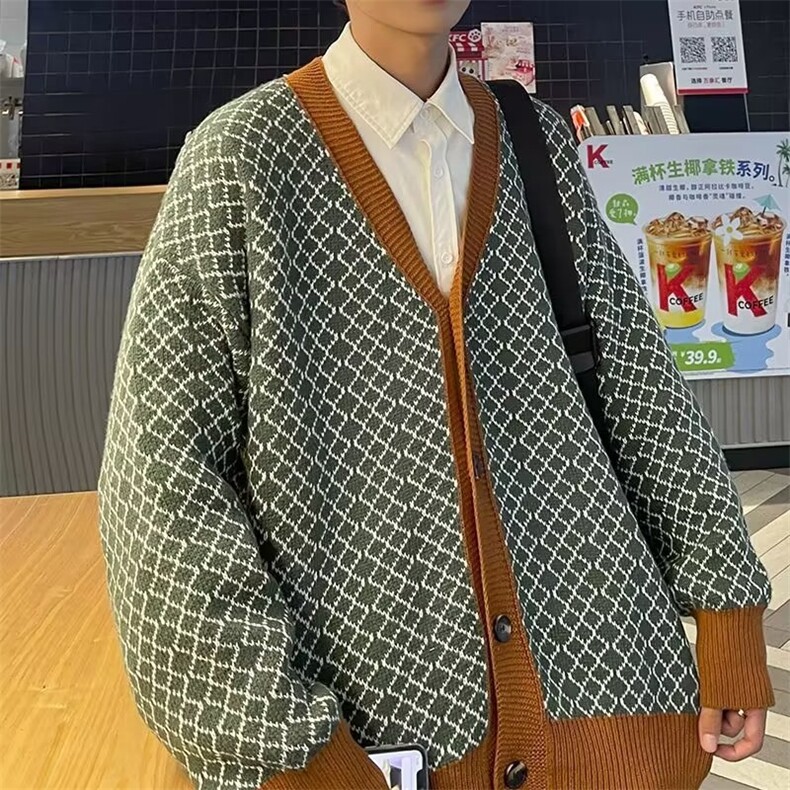 美式街头设计感圆领毛衣男慵懒风休闲针织衫M5514P46,男装针织衫/毛衣,星座1116-2