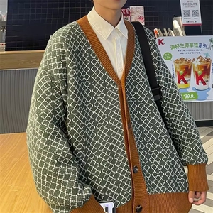 美式街头设计感圆领毛衣男慵懒风休闲针织衫M5514P46图片