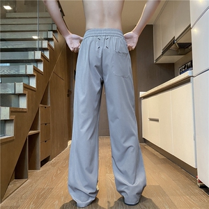 抖音品质夏季新款纯色冰丝透气宽松休闲裤B315-K25665-特p30控58图片