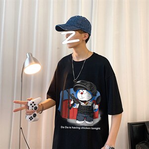 ！春夏新款纯棉宽松短袖T恤男士情侣体恤衫男DX27-P20图片