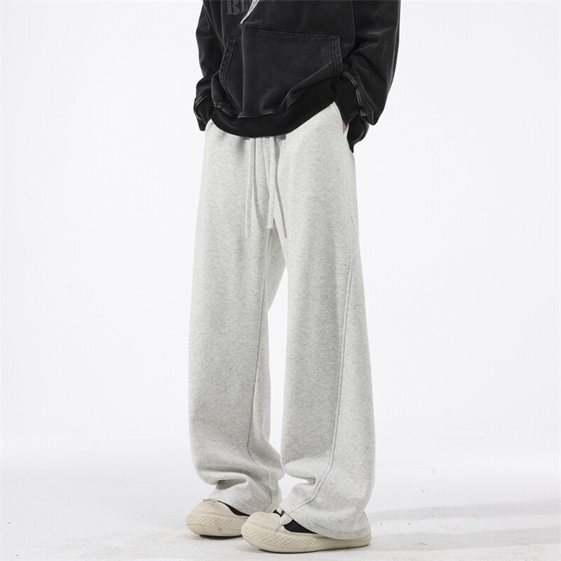 浅灰色cleanfit弯刀卫裤男款春秋美式复古2025新款hiphop休闲裤子,男装休闲裤,星座209-2
