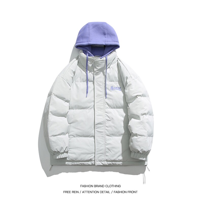 2024秋冬新款高品质印花拼接假两件连帽棉服外套A436-2802-P150,男装棉衣,电商A436