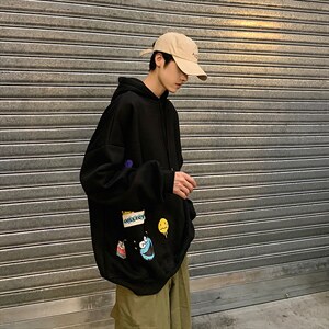 A040-WY2079-P40连帽卫衣男加肥加大码胖子棒球服外套