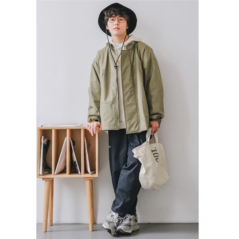 W554-P98冬季日系复古街头宽松加厚棉服防风保暖纯色工装外套,男装棉衣,星座911-1