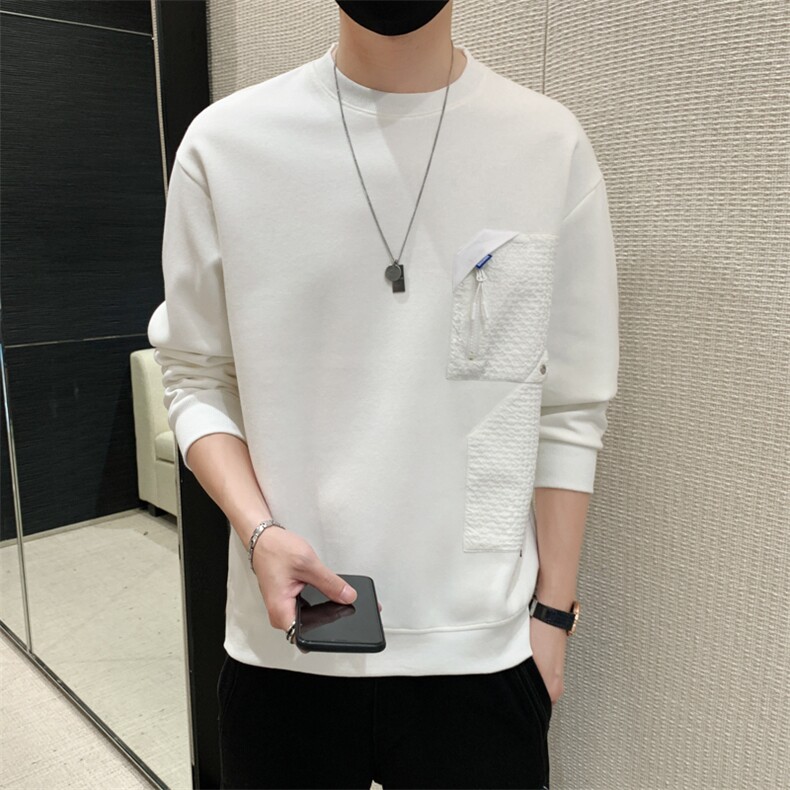 M-8XL秋季大码胖男生时尚休闲拼接圆领卫衣男79,男装卫衣,星座209