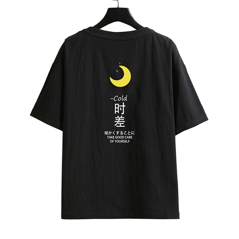 YT26047-P30亚麻短袖t恤男大码五分袖男宽松七分袖砖墙挂拍,男装T恤,电商A040A