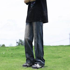 美式高街复古牛仔裤男士春秋宽松直筒vibe风男生裤N8122-P48图片