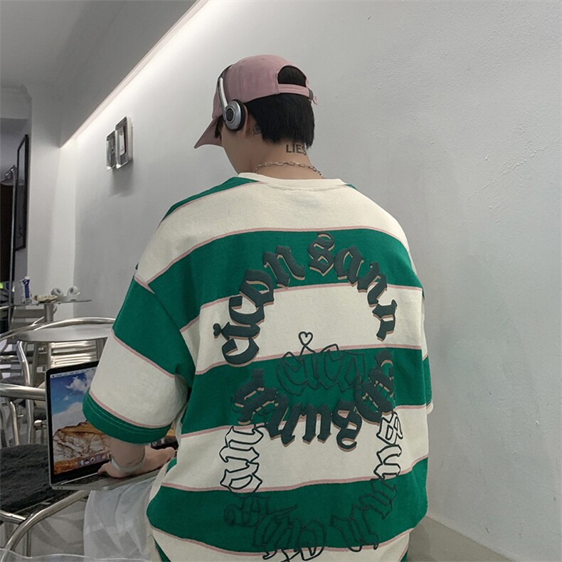美式潮牌梵高发泡印花短袖t恤女夏季宽松慵懒风半袖上衣TX127-P24,男装T恤,星座1008-1