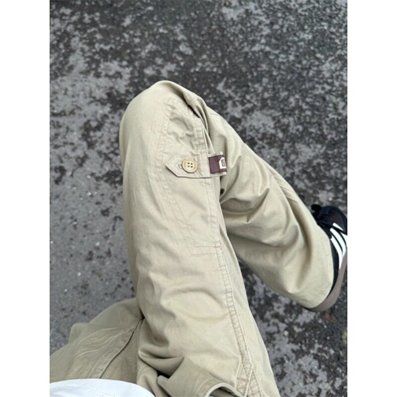 07qwer卡其色工装裤男款美式机能伐木裤子潮牌古着cleanfit直筒裤,男装工装外套,星座908-1