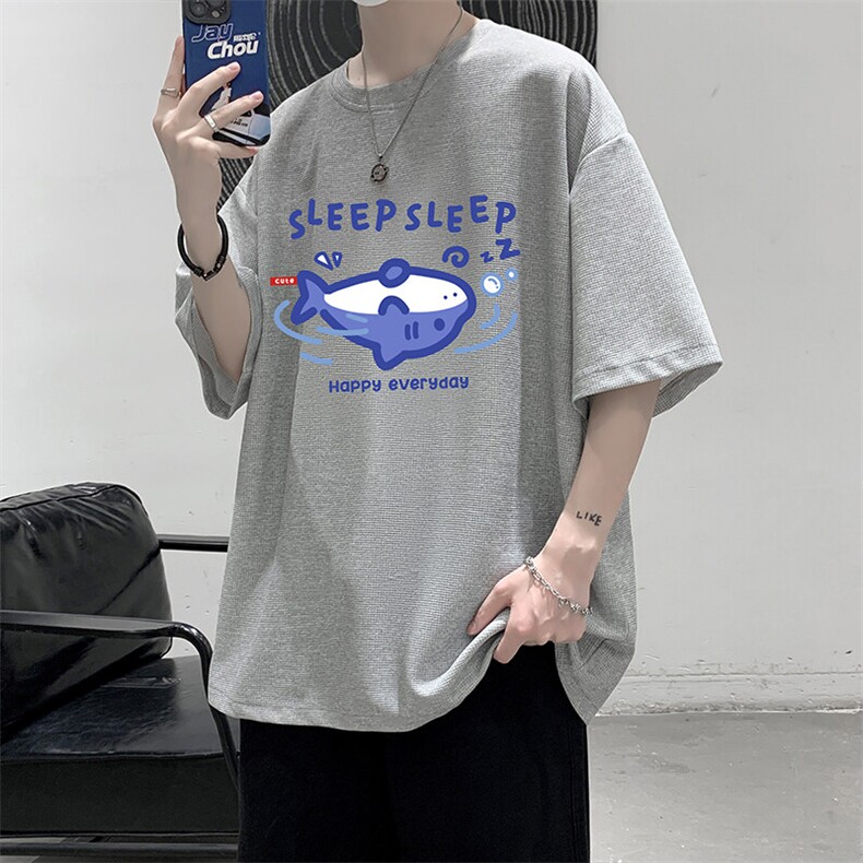 华夫格t恤男短袖男大码五分袖HT73453-P22,男装T恤,电商A040