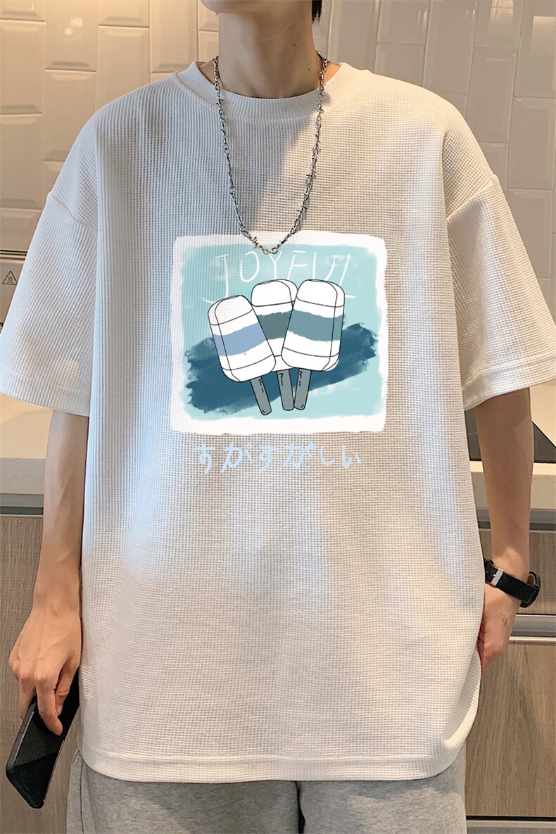 ！2022夏季男士华夫格短袖T恤清凉半袖体恤TXH217P25,男装T恤,电商B220