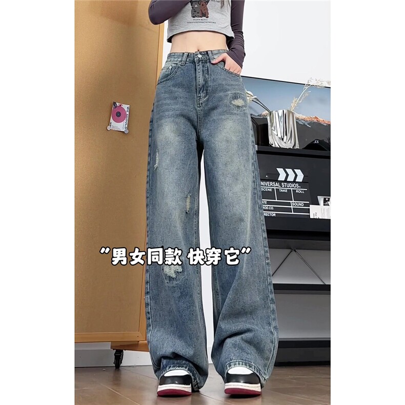 xz905-Z031#P65美式高街宽松阔腿牛仔裤,男装牛仔裤,星座905