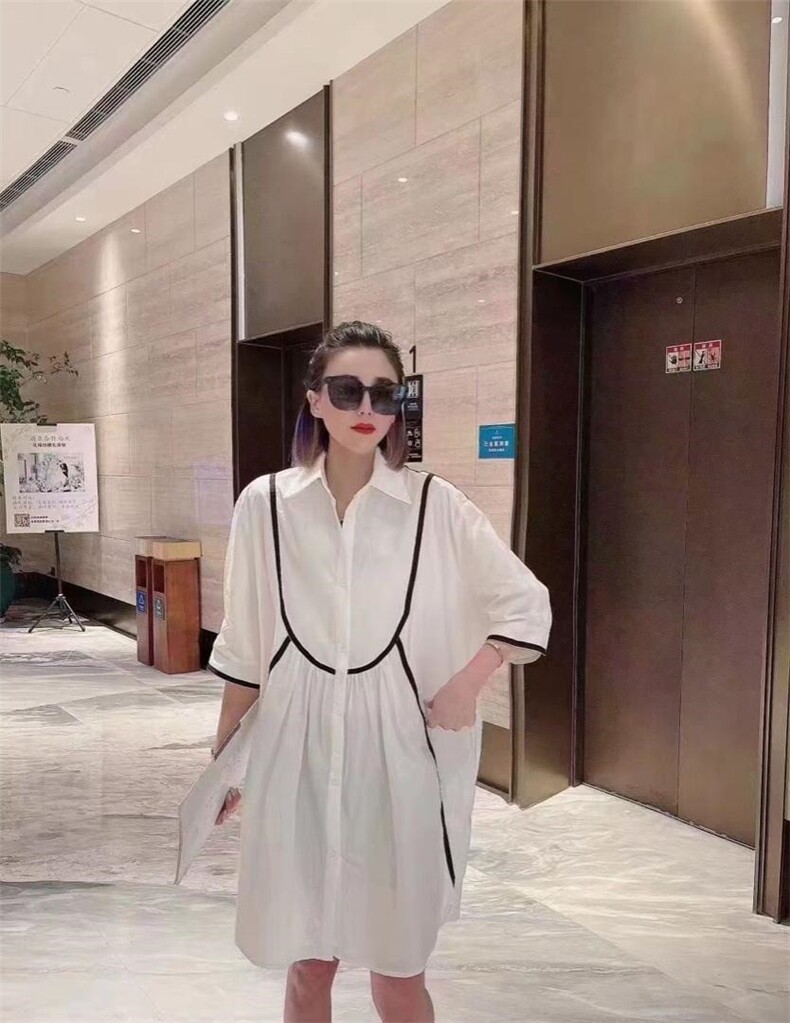 【现货】夏季新款织带衬衣裙，女装，1+9