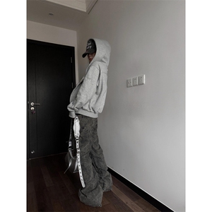 【有货】cleanfit褶皱烟灰色牛仔裤美式vibe裤子高街KZA51LL-P60图片