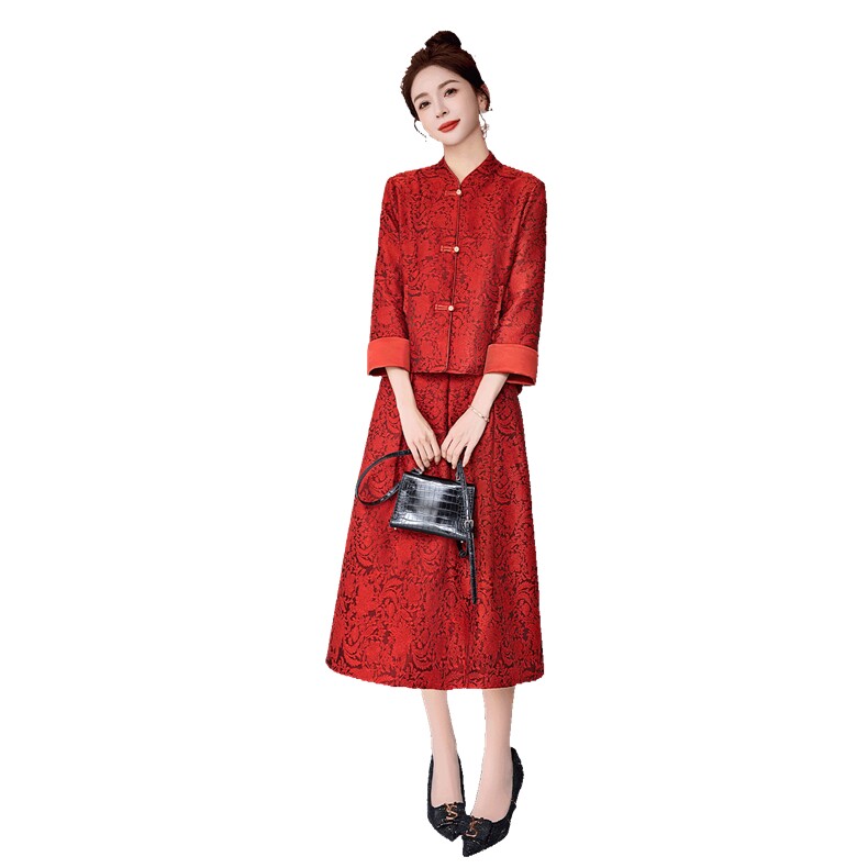 罗得堡2026年春装新款新中式汉服套装连衣裙2610,女装套装/套裙,罗得堡