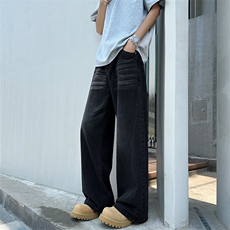 男士美式牛仔裤男直筒宽松2026新款休闲弯刀裤潮牌萝卜裤潮牌，男装牛仔裤，星座601-1