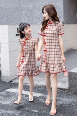 潮流舒适时尚连衣裙短袖2021年夏季休闲气质亲子装，女装连衣裙，安之芮娜