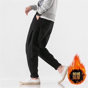 20秋冬大码基础百搭日系加绒加厚运动休闲哈伦裤男风 K30/P85图片