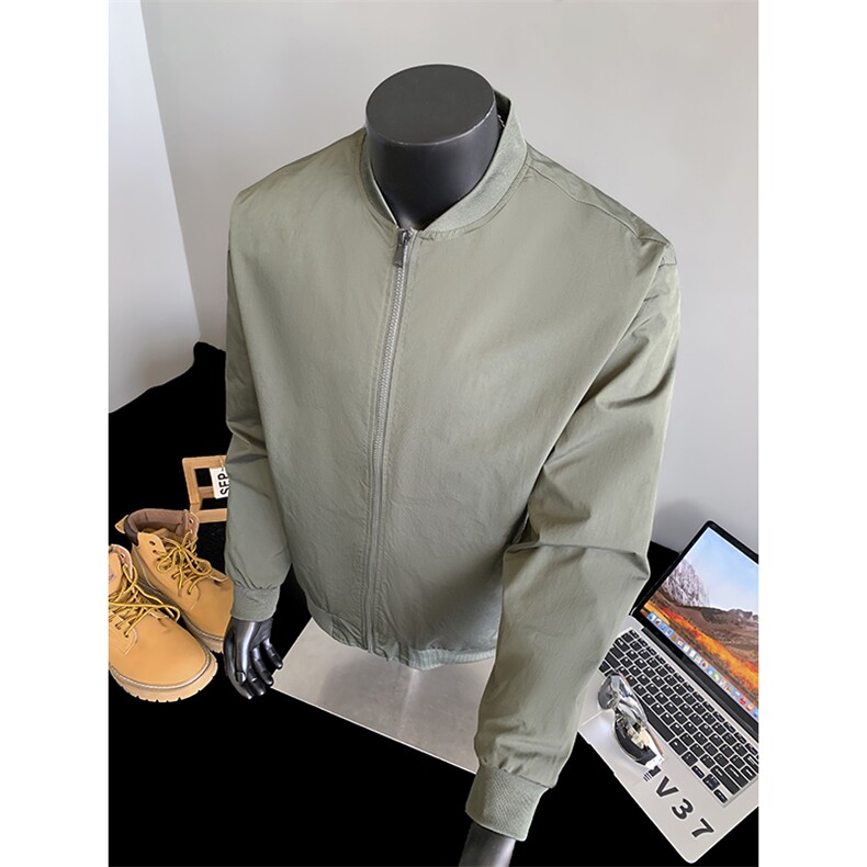 秋季男士夹克潮流飞行服纯色棒球领外套大码休闲A266-JK8020-P33,男装夹克,电商A266