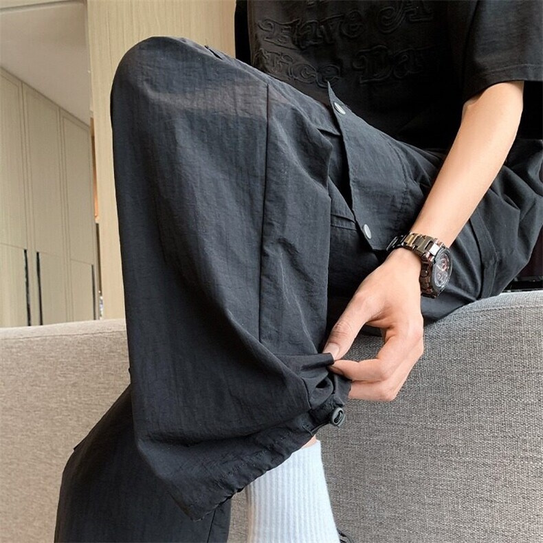 夏季男款工装裤美式潮牌2025新款运动裤抽绳直筒休闲长裤,男装休闲裤,星座506A